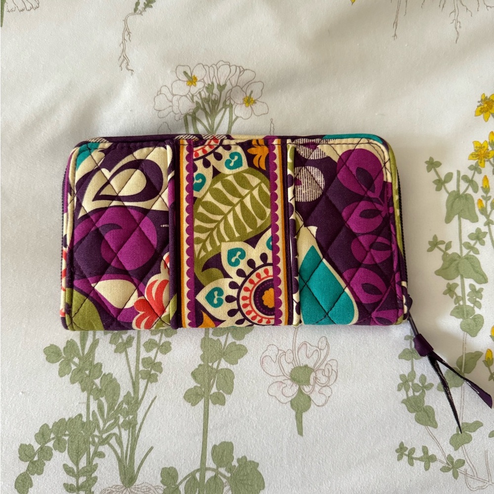 Vera Bradley Purple and Green Quilted Wallet